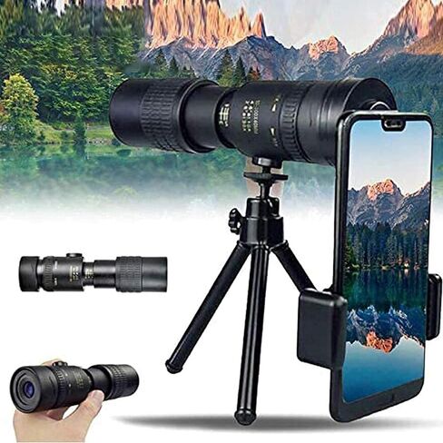 4K 10-300x40mm Super Teapto Zoom Telescope Monocular Telescope عالية الدقة BAK4 PRISM DESIGN TELESCOPE أحادي العين مع حامل الهاتف وترايبود لمشاهدة الطيور السفر in Kuwait