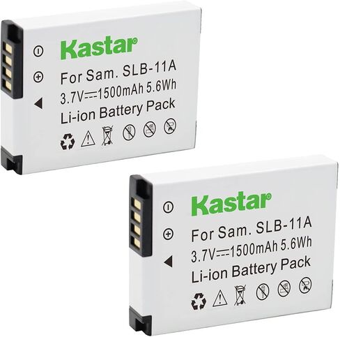 بطارية Kastar (2 عبارة) لـ Samsung SLB-11A و Samsung WB600 WB650 WB700 WB1000 WB2000 CL65 CL80 EX1 HZ25W HZ30W HZ35W HZ50W ST1000 ST5500 TL240 TL320 TL350 TL500 in Saudi Arabia