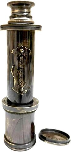 Vintage Brass Telescope with Premium Leather Case, Collapsible 20x Clear Vision Antique Maritime Pirate Spyglass Telescope for Adults, for Nautical & Vintage Décor, 18 inch in Saudi Arabia