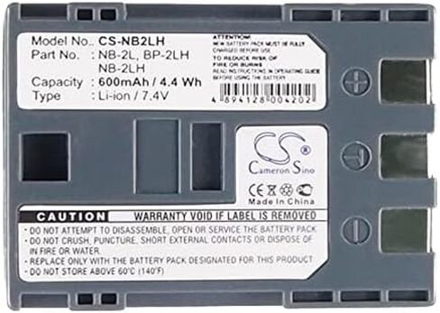 Cameron Sino Battery for Canon 40mc ، BP-2LH ، V800 ، ZR100 ، ZR-100 ، ZR200 ، ZR-200 ، ZR300 ، ZR-300 ، ZR400 ، ZR-400 ، ZR500 ، ZR600 ، ZR700 ، ZR830 ، ZR850 600MAH in Saudi Arabia
