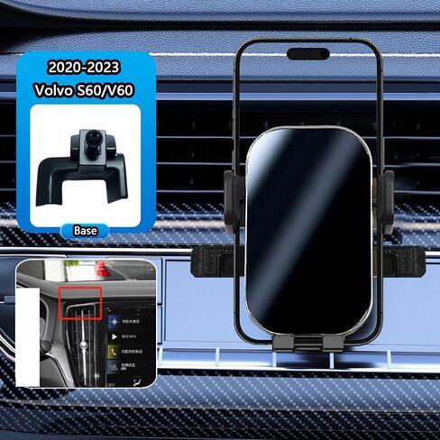 حامل هاتف السيارة لـ Volvo S60/V60 2020-2023 ، حامل قابل للتعديل بزاوية 360 درجة ، قبضة آمنة ، وسهلة الاستخدام ، وخالية من اليدين للقيادة الآمنة ، والتصميم اليومي المتين in Kuwait