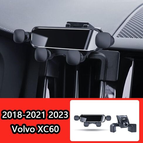 حامل هاتف السيارة لـ Volvo XC60 2018-2021 2023 ، حامل قابل للتعديل بزاوية 360 درجة ، قبضة آمنة ، سهلة الاستخدام ، خالية من اليدين للقيادة الآمنة ، التصميم اليومي المتين ، C Red in Saudi Arabia