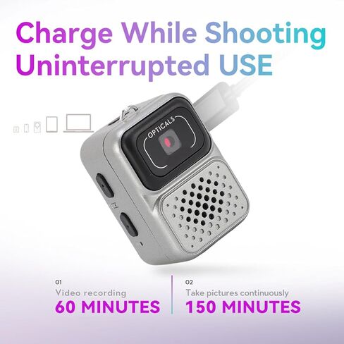yunir mini camera 1080p HD Video Recorder ، keychain digital camcorder مع عرض 0.96 بوصة HD ، كاميرا صغيرة محمولة للسفر ، مدونة ، لقطات ليلية ، تسجيل دراسات (رمادي) in Kuwait