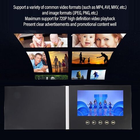 7 بوصة HD Video Geting Card ، بطاقة تحية إلكترونية مع منفذ C ، ذاكرة 128 متر ، كتيب فيديو قابل لإعادة الشحن للاحتفالات بالذكرى السنوية ، حفلات الزفاف ، أعياد الميلاد ، التقاعد in Kuwait