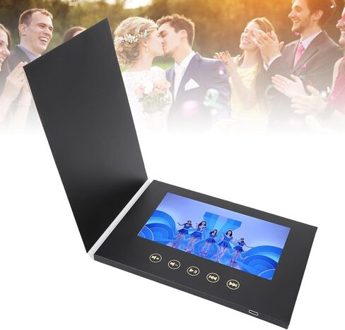 7 بوصة HD Video Geting Card ، بطاقة تحية إلكترونية مع منفذ C ، ذاكرة 128 متر ، كتيب فيديو قابل لإعادة الشحن للاحتفالات بالذكرى السنوية ، حفلات الزفاف ، أعياد الميلاد ، التقاعد in Kuwait