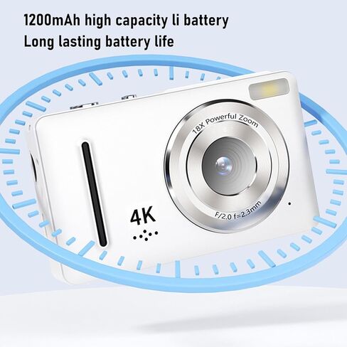 Bewinner 64mp 4K Digital Camera for Photography Video ، Camcorder Autofcus Travel مع شاشة 2.4 بوصة ، مرشحات ، بطارية طويلة للمراهقين ، الطلاب ، المدونة (الأسود) in Kuwait