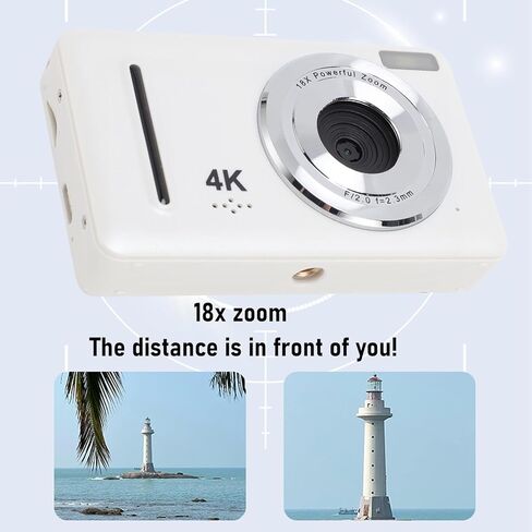 Bewinner 64mp 4K Digital Camera for Photography Video ، Camcorder Autofcus Travel مع شاشة 2.4 بوصة ، مرشحات ، بطارية طويلة للمراهقين ، الطلاب ، المدونة (الأسود) in Kuwait