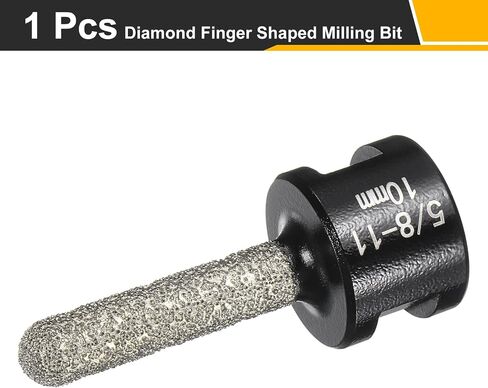 Harfington 2pcs بتات الإصبع الماس 10 مم ديا جاف النواة 2 الثقوب مع 5/8 "-11 مؤشر ترابط الشريط الماس لتوسيع تشكيل طحن الثقوب الموجودة على خزف البلاط الخزفي ، الأسود ، الأسود in Saudi Arabia