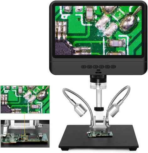 مجهر رقمي 1200x تكبير ، شاشة LCD 8.5 بوصة ، دقة 12 ميجابكسل ، أضواء عن بعد سلكية ، قابلة للتعديل ، لإصلاح دائرة ثنائي الفينيل متعدد الكلور عملة in Saudi Arabia