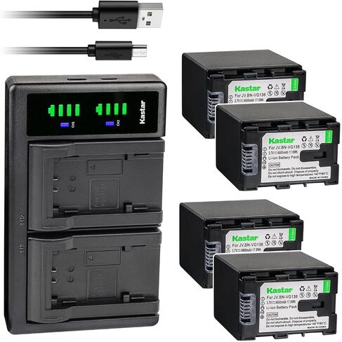 Kastar LTD2 Dual USB Battery Charger Compatible with JVC BN-VG121EU BN-VG121U BN-VG121US BN-VG121USM BN-VG138AC BN-VG138E BN-VG138EU BN-VG138U BN-VG138US BN-VG138USM LY37166-002B LY37166-002C in Saudi Arabia