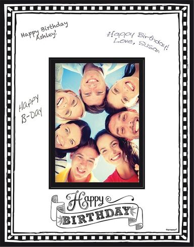 Amscan Autograph Matte , Black & White Collection , Birthday in Saudi Arabia