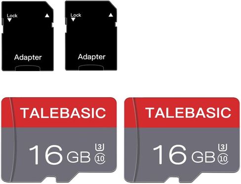 2 Pack 32GB Micro SD CARD CLASS 10 بطاقة ذاكرة السرعة السريعة TF مع محول SD لجهاز الكمبيوتر اللوحي/الهاتف المحمول/الصوت/السيارة وحدة التحكم (2 PCS 32GB) in Kuwait