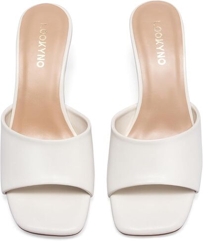 Womens Kitten Heel Sandals Square Toe Open Toe Mules Sandals | Chic 2.3 Inch Dressy Stiletto Heeled Sandals Slip On for Party, Daily Casual in Kuwait