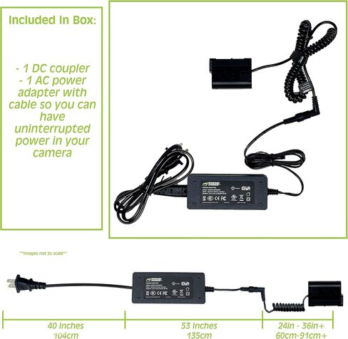 Wasabi Power ENEL15 Dummy Battery DC Coupler & AC Adapter for EP-5B and Nikon EN-EL15, EN-EL15b, EN-EL15c & D500, D610, D750, D780, D800, D810, D850, D7000/D7100, D7200, D7500, Z5, Z6, Z7, 1 V1 & more in Saudi Arabia