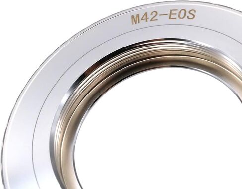 حلقة محول العدسة M42-EOS مع رقاقة لعدسة M42 Screw Mount Canon EOS EOS EF/EF-S Mount Camera Metal Dual Group Ring Focus (Black) in Kuwait