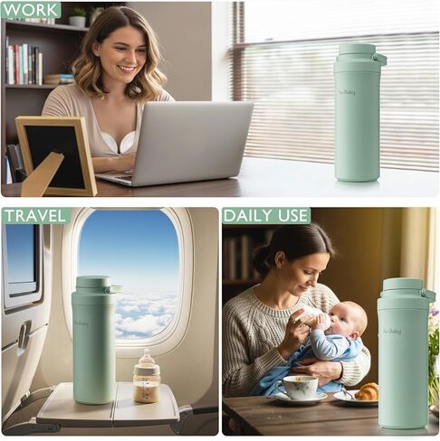 22oz المحمولة ، تبريد حليب الأم ، مغير اللعبة مع حزمة ثلج بارد 360 درجة لمدة 30 ساعة ، ورضع الطفل الرضاعة الطبيعية مع زجاجات 2 مساءً لتخزين حليب الأم (أخضر) in Kuwait