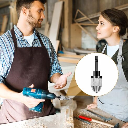 2 Pack Keyless Drill Chuck for Impact Driver, 1/4 Inch Hex Shank Drill Chuck Fast Change Converter Extension Drills Bit Adapter Keyless Chucks, Chucks Conversion Adapter in 0.3-3.6mm, 0.3-6.5mm in Saudi Arabia