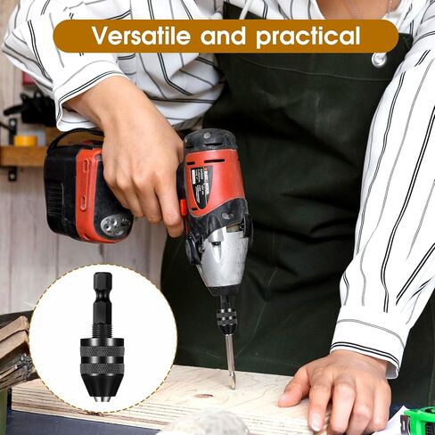 2 Pack Keyless Drill Chuck for Impact Driver, 1/4 Inch Hex Shank Drill Chuck Fast Change Converter Extension Drills Bit Adapter Keyless Chucks, Chucks Conversion Adapter in 0.3-3.6mm, 0.3-6.5mm in Saudi Arabia