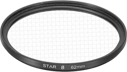 Generic 62mm Star Lens Filter, 8-Point Star Effect for Night Scenery, Glassworks & Metal Works Photography, Black, Optical Glass & Aluminum Frame in Saudi Arabia
