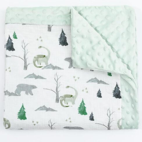 Flamingo Baby Blanket with Dotted Backing Girl Gift, Forest Double Layer Nursery Bed Blankets,Soft Plush Newborn Infant Toddler Kid Crib Bedding 32x40(Pink) in Saudi Arabia