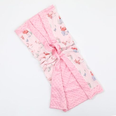 Flamingo Baby Blanket with Dotted Backing Girl Gift, Forest Double Layer Nursery Bed Blankets,Soft Plush Newborn Infant Toddler Kid Crib Bedding 32x40(Pink) in Saudi Arabia