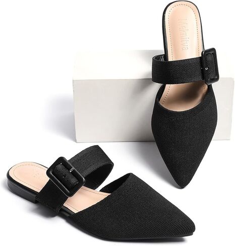 Pointed Toe Mules for Women Flats，Slip On Mules Backless，Wide Width Mules，Mule Slides Flats Sandals in Saudi Arabia