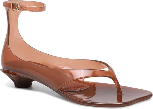 Jelly Shoes for Women Comfortable Clear Flip Flop Low Heel Thong Jelly Sandals with Buckle Ankle Strap Casual Summer Beach Sandals Dressy Clear Womens Pumps. in Saudi Arabia