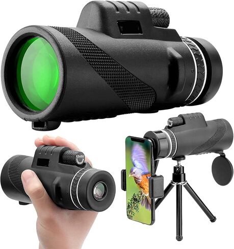 تلسكوب أحادي 12x50 HD أحادي العين 2021 أحادي المائية مع ترايبود محول الهواتف الذكية لمشاهدة الطيور المشي لمسافات طويلة لمشاهدة لعبة كرة الحفلات الموسيقية in Kuwait