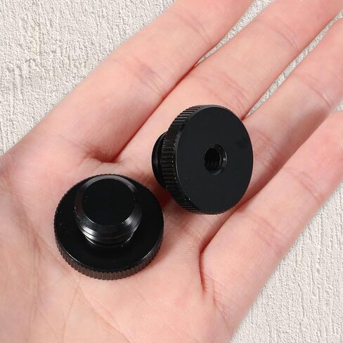 2 PCS Mic Stand Adapter, 1/4 to 5/8 Screw Tripod Adapter 1/4 Female to 5/8 Male for Tripod Laser Level Adapters Microphone Stand Mount Camera Black in Saudi Arabia