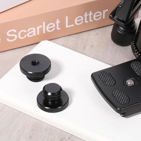 2 PCS Mic Stand Adapter, 1/4 to 5/8 Screw Tripod Adapter 1/4 Female to 5/8 Male for Tripod Laser Level Adapters Microphone Stand Mount Camera Black in Saudi Arabia
