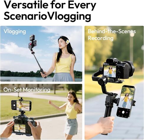 Ulanzi MA61 Metal Phone Tripod Mount مع حذاء بارد ، 360 درجة قابلة للتعديل حذاء كاميرا هاتفية للتركيب لجهاز iPhone 16 15 14 Pro Max ، Samsung Galaxy ، مشبك سبيكة الألمنيوم للتدفق المباشر ، البث المباشر ، الفيديو in Kuwait