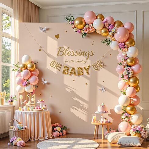 6.6FT x 6.6FT Nude Square Arch Backdrop Covers Spandex Fitted Wedding Arch Covers Stretchy Backdrop for Baby Shower Birthday Party Bridal Shower Ceremony Photo Photography Background Decorations in Kuwait