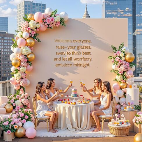 6.6FT x 6.6FT Nude Square Arch Backdrop Covers Spandex Fitted Wedding Arch Covers Stretchy Backdrop for Baby Shower Birthday Party Bridal Shower Ceremony Photo Photography Background Decorations in Kuwait
