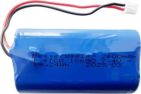 1pcs 7.4v بطاريات li-ion القابلة لإعادة الشحن 2600 مللي أمبير في الساعة ، 18650 2S1P حزمة البطارية تدعم 3C التفريغ المستمر مع 2.54 JST-XH ، 19.24WH/5.2A ، الأزرق ، 6.75 × 3.68x1.85 سم (19.24 ساعة/5.2A) in Saudi Arabia