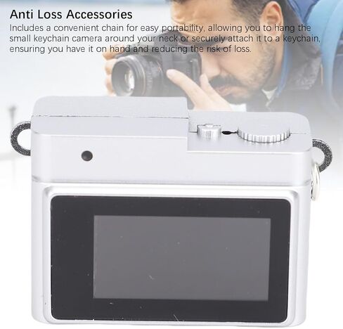ASHATA Mini Keychain Camera, 1080P FHD Retro Camera with Chain Necklace Flash Light,Portable Small Cameras Vintage Compact Cameras Video Recorder for Travel Study Recording (Green) in Saudi Arabia