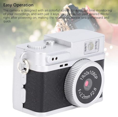 ASHATA Mini Keychain Camera, 1080P FHD Retro Camera with Chain Necklace Flash Light,Portable Small Cameras Vintage Compact Cameras Video Recorder for Travel Study Recording (Green) in Saudi Arabia