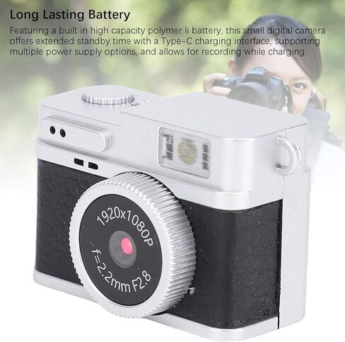 ASHATA Mini Keychain Camera, 1080P FHD Retro Camera with Chain Necklace Flash Light,Portable Small Cameras Vintage Compact Cameras Video Recorder for Travel Study Recording (Green) in Saudi Arabia