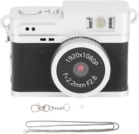 ASHATA Mini Keychain Camera, 1080P FHD Retro Camera with Chain Necklace Flash Light,Portable Small Cameras Vintage Compact Cameras Video Recorder for Travel Study Recording (Green) in Saudi Arabia