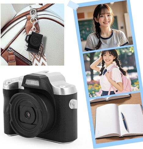 كاميرا Zunate Mini Keychain ، 48 ميجابكسل HD Mini Digital Camera ، كاميرات صغيرة محمولة صغيرة قديمة الصغرى ، شاشة عالية الدقة 1.54 بوصة لتسجيل دراسة السفر (وردي) in Saudi Arabia
