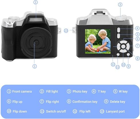 كاميرا Zunate Mini Keychain ، 48 ميجابكسل HD Mini Digital Camera ، كاميرات صغيرة محمولة صغيرة قديمة الصغرى ، شاشة عالية الدقة 1.54 بوصة لتسجيل دراسة السفر (وردي) in Saudi Arabia