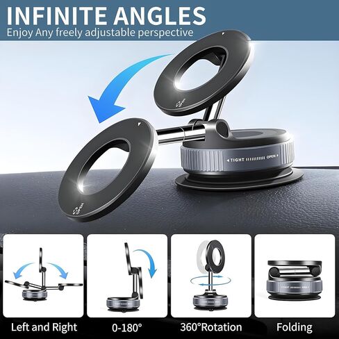 Upgraded Vacuum Magnetic Car Phone for Nissan Leaf 2011-2017,360° Reinforced Ultra Suction Cup Phone Mount for Car/Gym/Mirror for All Smartphones,Black in Saudi Arabia