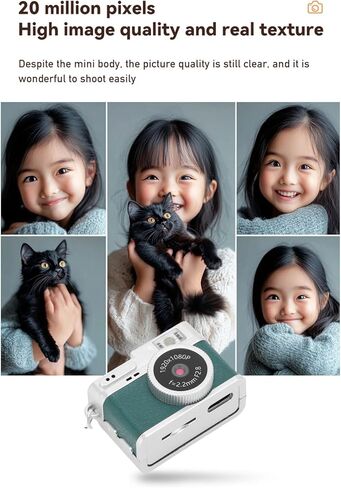 ASHATA Portable Digital Camera for Travel, 1080P Video & Photo Camera with Flash Light, 6 Filters, 0.96 Inch Color Screen, Affordable Video Cam Camcorder for Vlogging and Photography (Green) in Saudi Arabia