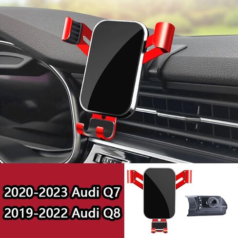 حامل هاتف السيارة لـ Audi Q7 2020-2023/Q8 2019-2022 ، حامل قابل للتعديل بزاوية 360 درجة ، قبضة آمنة ، ويدًا سهلاً ، وخالية من اليدين للقيادة الآمنة ، والتصميم اليومي الدائم ، ب فضي in Saudi Arabia