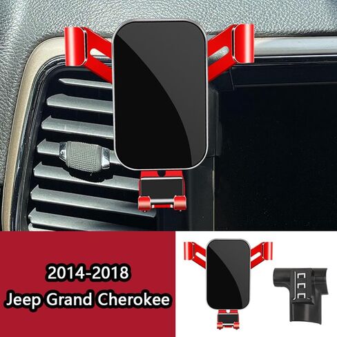 Car Phone Mount for Jeep Grand Cherokee 2014-2018, 360° Rotation Adjustable Holder, Secure Grip, Easy One Hand Use, Hands Free for Safe Driving, Durable Everyday Design,A Black in Saudi Arabia