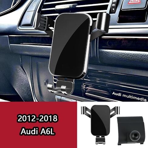 Car Phone Mount for Audi A6L 2012-2018, 360° Rotation Adjustable Holder, Secure Grip, Easy One Hand Use, Hands Free for Safe Driving, Durable Everyday Design,B Silver in Saudi Arabia