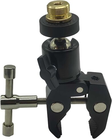 مشبك السلطعون المفصل 1/4 "Mini Ball Head to 5/8" الخيط - حامل قابل للتعديل للميكروفونات ، لـ Insta360 x5 x3 x2 ، الكاميرات ، الأضواء in Kuwait