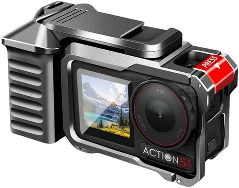 مجموعة حامل قبضة الكاميرا ، مجموعة قفص الكاميرا ل DJI Action 5 Pro/Action 4/Action 3 ، مادة سبيكة الألومنيوم مع زر الغالق ، الحبل in Saudi Arabia