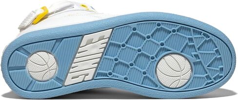 Ewing Patrick Athletics Women 33 Hi Orion Sneakers - White/Sky Blue/Yellow ، تصميم ريترو مبدع ، أعلى نباتي in Kuwait