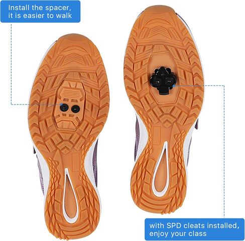Spinning Shoes Women's Cycling Shoes - SPD Compatible Indoor/Outdoor Bike, Breathable & Comfortable Road Cycling Shoes with Pre-Installed Cleats in Saudi Arabia