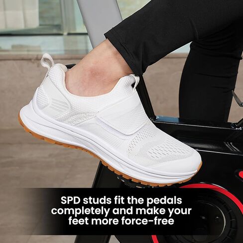 Spinning Shoes Women's Cycling Shoes - SPD Compatible Indoor/Outdoor Bike, Breathable & Comfortable Road Cycling Shoes with Pre-Installed Cleats in Saudi Arabia